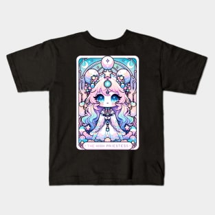 High Priestess Tarot Card Kawaii Cute Pastel Goth Anime Kids T-Shirt